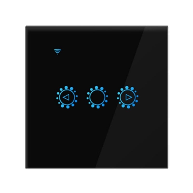 Resigilat Intrerupator Smart Touch Techstar®, Wireless 2.4GHz, Dimmer, Sticla Securizata, Design Modern, Iluminare LED, 1 Faza, cu NUL, Negru