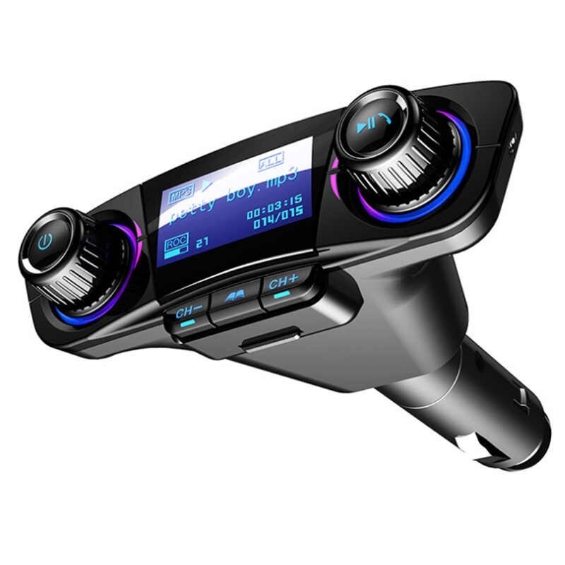 Resigilat Modulator Transmitator FM Auto Techstar®, BT-06 Bluetooth 5.0, MP3 Player cu dublu USB, MicroSD si Jack 3.5mm