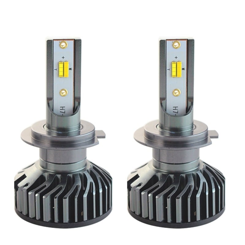 Set 2 LED-uri Auto Techstar® P8, H7, 40w, 4000 Lumeni, 3000K, 4500K, 6000K, AUTO, 12-24 Volti, ZES, Canbus, Miez Cupru, Radiator Aluminiu