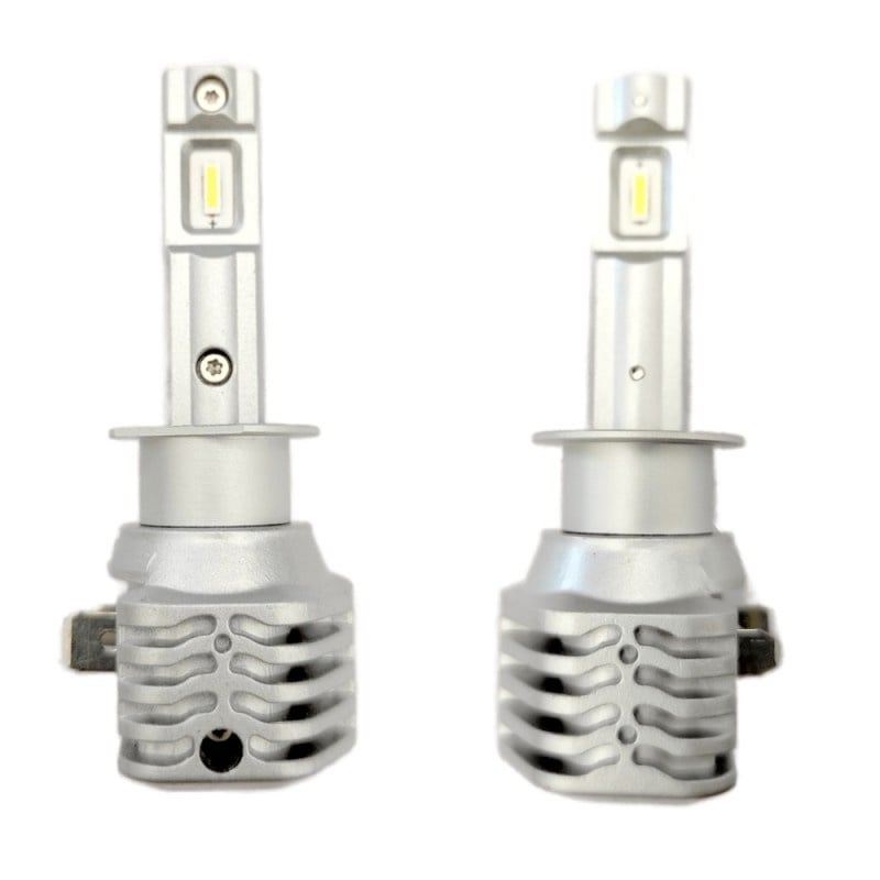 Set 2 LED-uri Auto Techstar® T100, H7, 30w, 3000 Lumeni, 6500K, AUTO, 12-24 Volti, CSP, Canbus, Radiator Aluminiu, Racire Pasiva