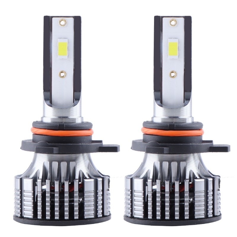 Set 2 LED-Uri Auto Techstar® V8, 9012, 120W, 12-24V, 15000 Lumeni, 6000K, Unghi Fascicul 360°, CSP 3570, Canbus, Radiator Aluminiu, Racire Cooling Tech, Argintiu