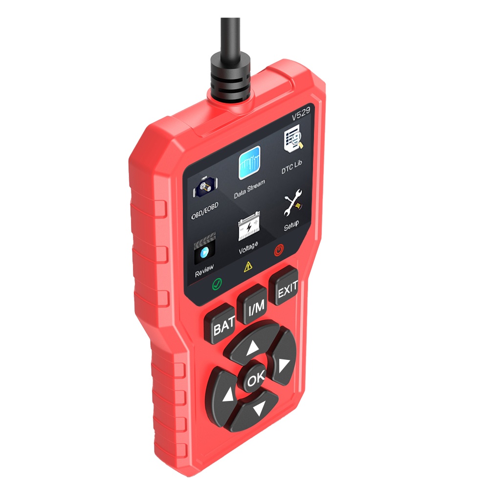 Tester auto diagnoza OBD2 Foxsur V529, test baterie, DTC Lookup, 10 limbi, coduri motor, senzor O2, EVAP, Freeze Frame, I/M, Portocaliu - 1 | YEO