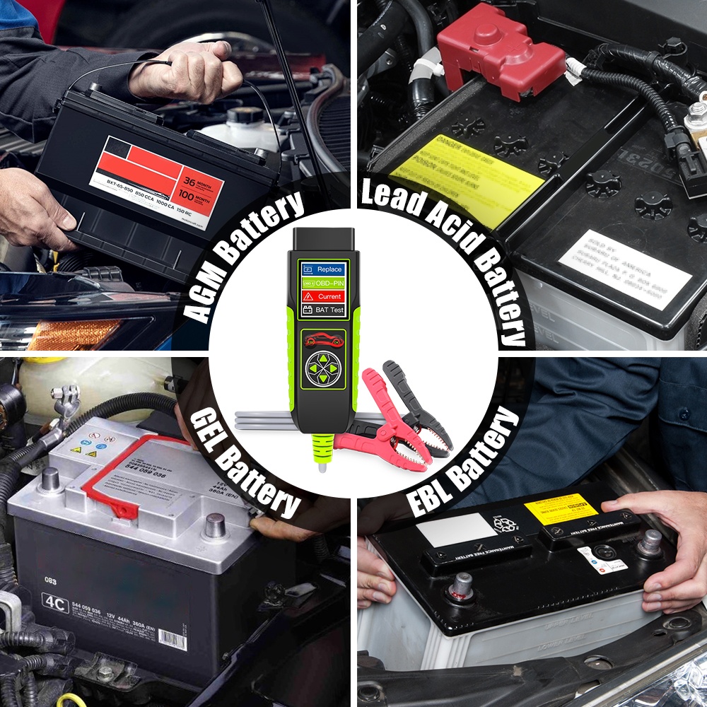 Tester auto Topdiag BT400 4 in 1, test baterie, tensiune pini OBD2, pierderi curent, asistenta inlocuire acumulator, cranking, incarcare, 12V/24V