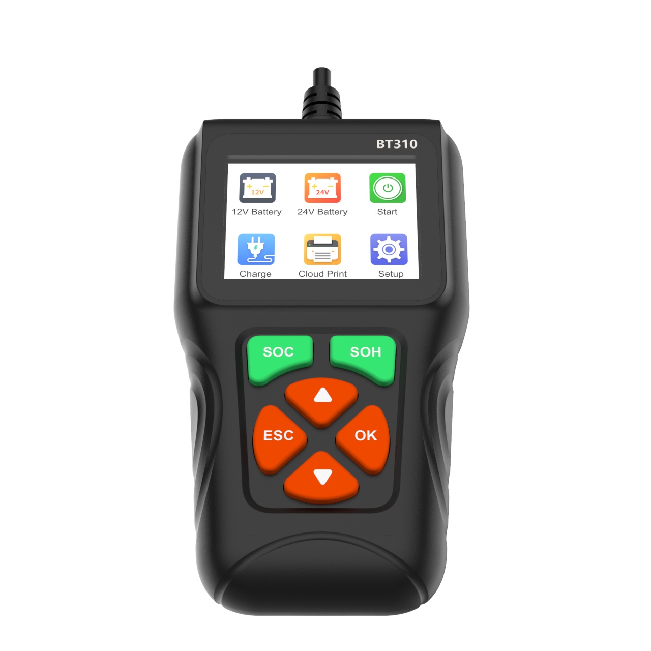 Tester baterii auto Techstar BT310, 12V/24V, afisaj color 2.8