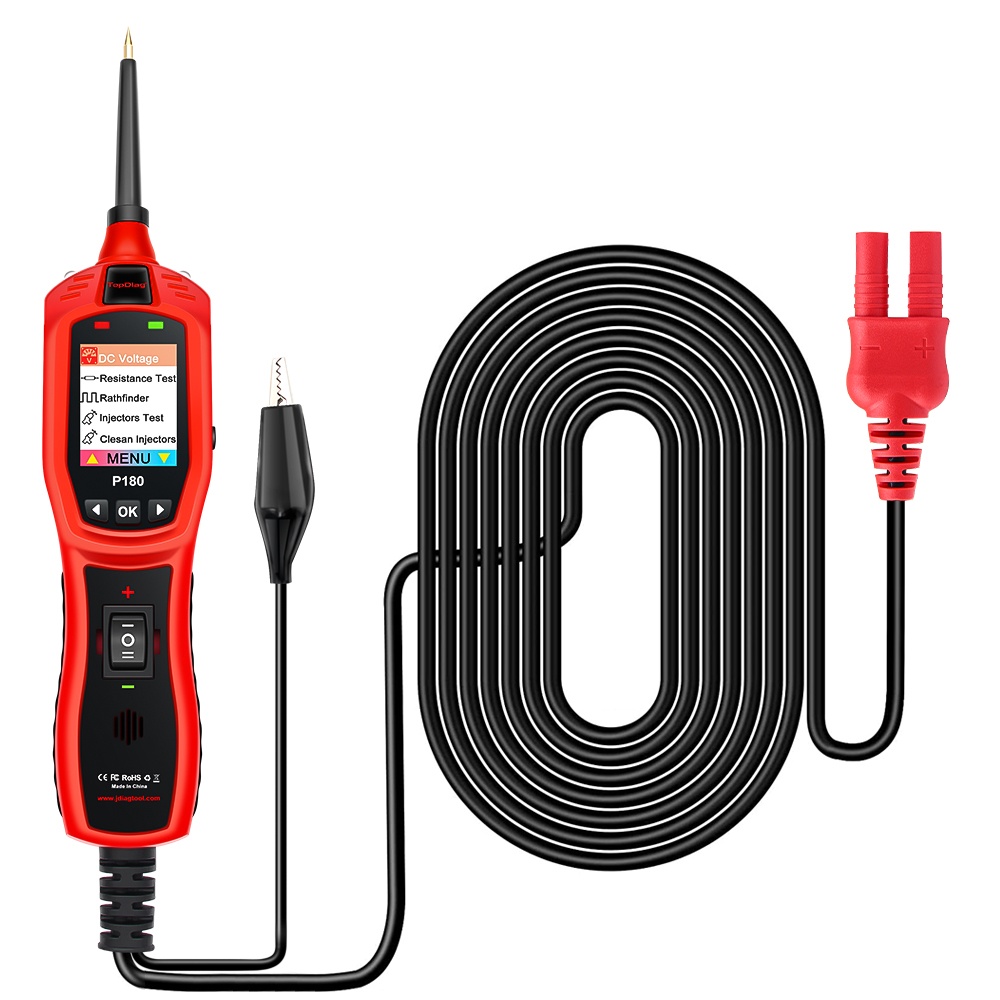 Tester Circuite Auto TopDiag P180 cu Detector Fire P181 – Tester Inteligent 6V-30V pentru Tensiune, Continuitate, Injectoare, Frecventa AC, Rezistenta si Detectare Intreruperi Circuit - 3 | YEO