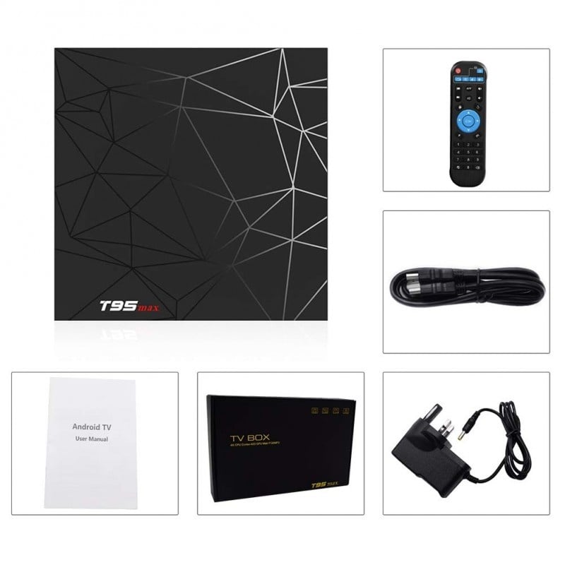 TV Box T95 Max Mini PC Quad Core ARM Cortex A53, 2GB Ram, 16GB ROM, 6K UltraHD, Android 9.0, HDR - 1 | YEO