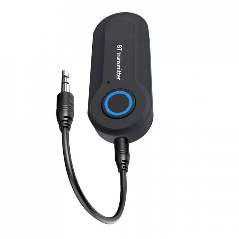 Adaptor Audio Bluetooth Techstar® T12, Bluetooth 5.0, Microfon Incorporat, AUX 3.5 mm, Hands Free, pentru PC/TV/Auto, Negru