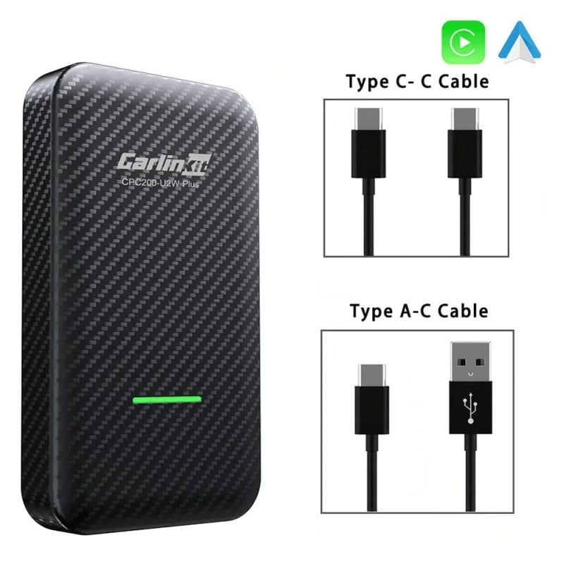 Adaptor Wireless Techstar® CPC200- U2W-QB pentru Apple CarPlay si Android Auto, CarlinKit 4.0 U2W-QB , WiFi 5G, Bluetooth, Conectare automata, Black Matte - 3 | YEO