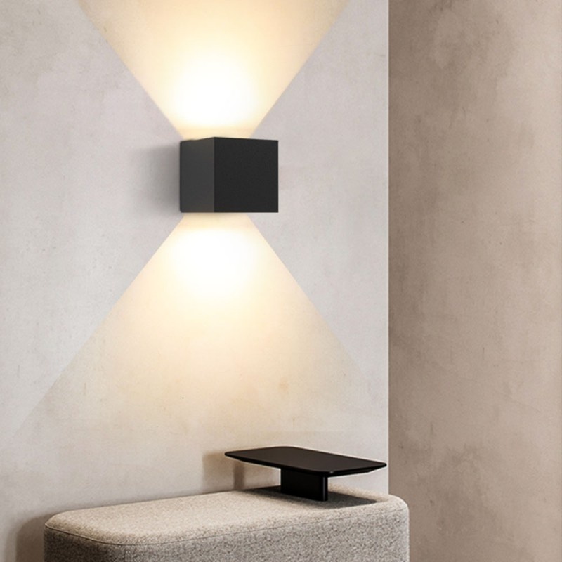 Aplica LED de perete Interior/Exterior Techstar®, Putere 12W, Culoare Lumina 4000K, 1100 lm, 10x10 cm, IP 65, Negru - 3 | YEO