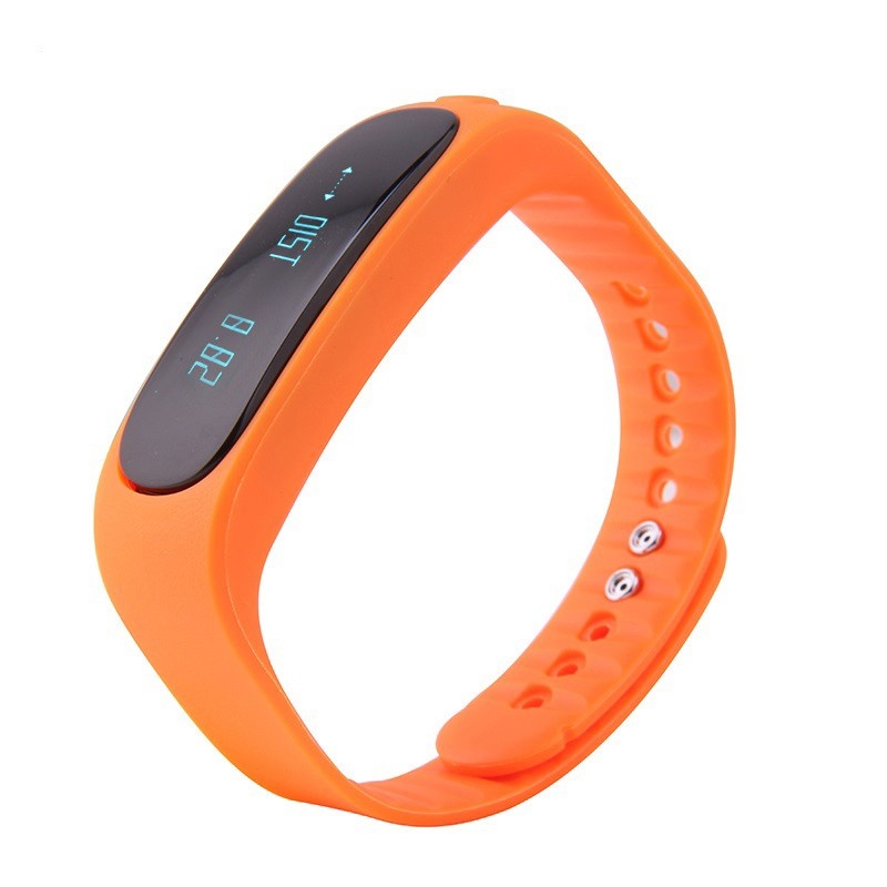 Bratara Fitness Smartband Bluetooth E02 portocaliu