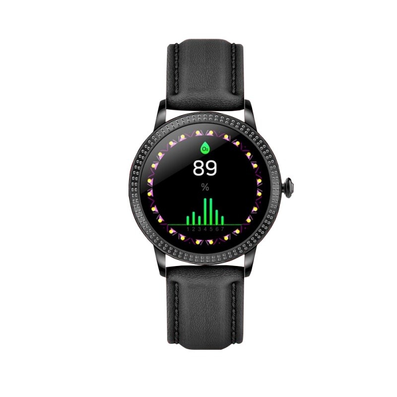 Bratara Smartwatch Techstar® CF18 Eleganta, cu Waterproof P68 si Multiple Functii Fitness, Compatibil iOS & Android, Negru - 1 | YEO