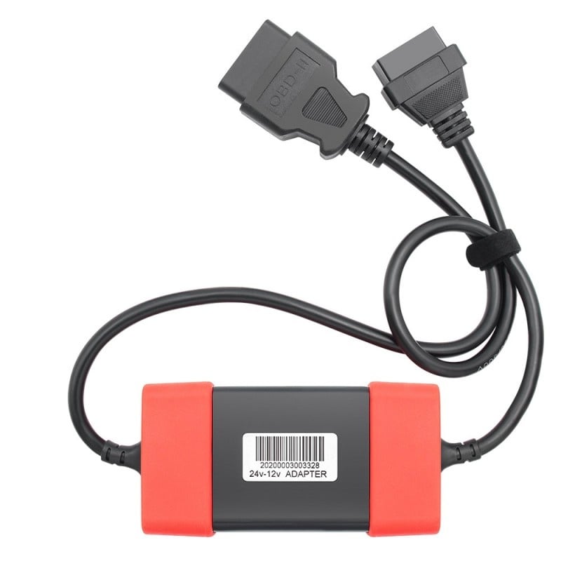 Cablu adaptor diesel pentru camion 24V la 12V Techstar®, 5W, 24V, convertizor, Suporta transmisia de date prin protocol Easydiag 2.0/3.0/GOLO si pentru scanerul Thinkdiag OBD2, Negru/Rosu - 2 | YEO