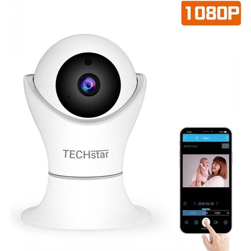 Camera Supraveghere IP Techstar® IC39 360° PTZ, Full HD 1080P, Night Vision, IR-CUT, Detectare Miscare, Salvare Inregistrari pe MicroSD Card sau Cloud, Rotire Orizontal si Vertical, Conexiune Hotspot Wireless - 3 | YEO