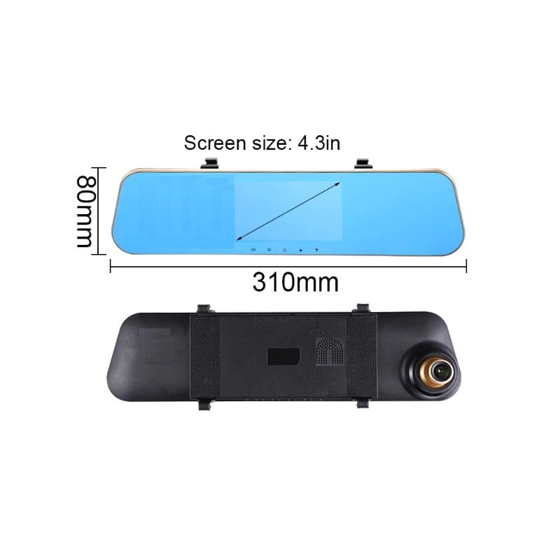 Camera Video Auto Tip Oglinda L805 DVR FullHD Dubla cu Ecran 4.3 inchi Touch Screen si Unghi de 170° - 3 | YEO