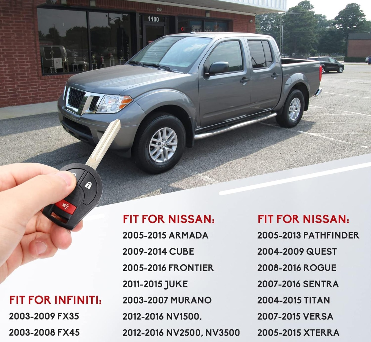 Carcasa Cheie Auto Completa Programabila, Compatibila Nissan Qashqai, X-Trail, Navara, Pathfinder, Murano, Infiniti FX – 2+1 butoane, cip ID46, 433MHz, FCC CWTWB1U751 - 2 | YEO