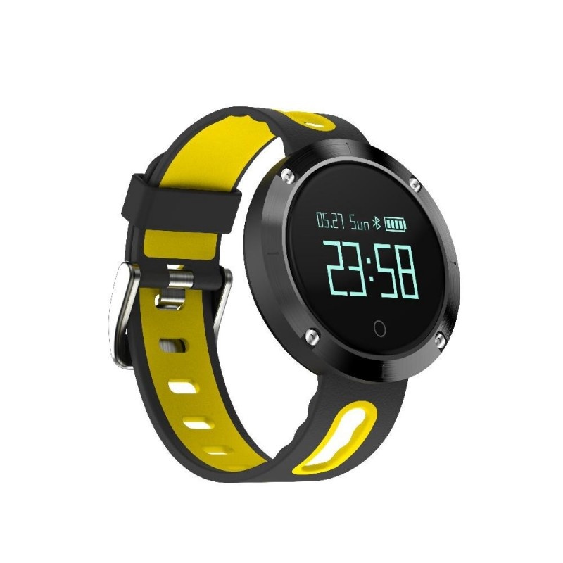 Ceas Smartwatch Techstar® DM58, 1.22 inch IPS, Bluetooth 4.0 + EDR, Monitorizare Tensiune, Puls, Multiple Alerte Unice, Galben - 1 | YEO