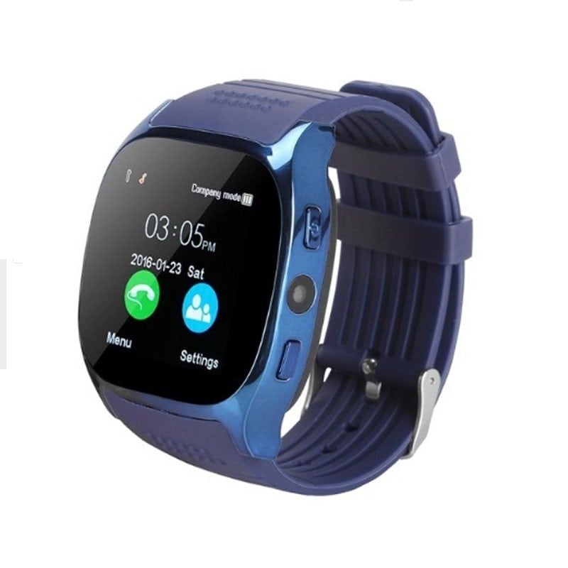 Ceas Smartwatch Techstar® T8 Albastru, Cartela SIM, 1.54 inch, Apelare, Alerte Sedentarism, Hidratare, Bluetooth 4.0