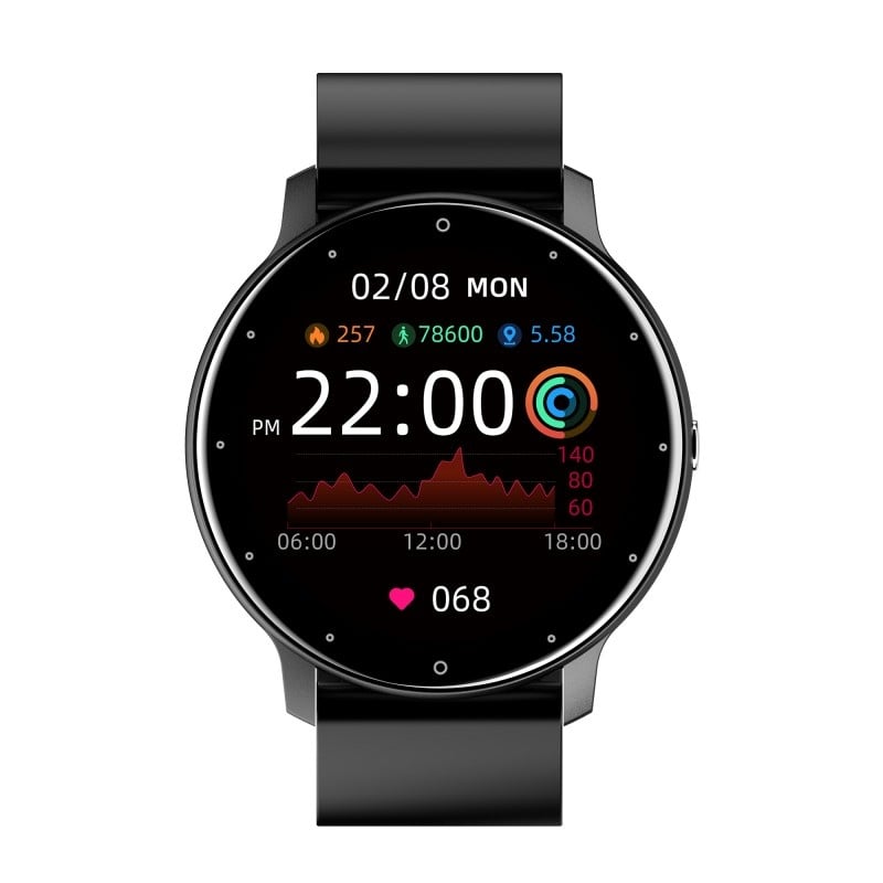 Ceas Smartwatch Techstar® ZL02, Ecran 1.28 Inch TFT, Bluetooth 4.0, Notificari Apeluri/Mesaje, Monitorizare Fitness, Ritm Cardiac Si Tensiune Arteriala, Compatibil IOS/Android, Negru