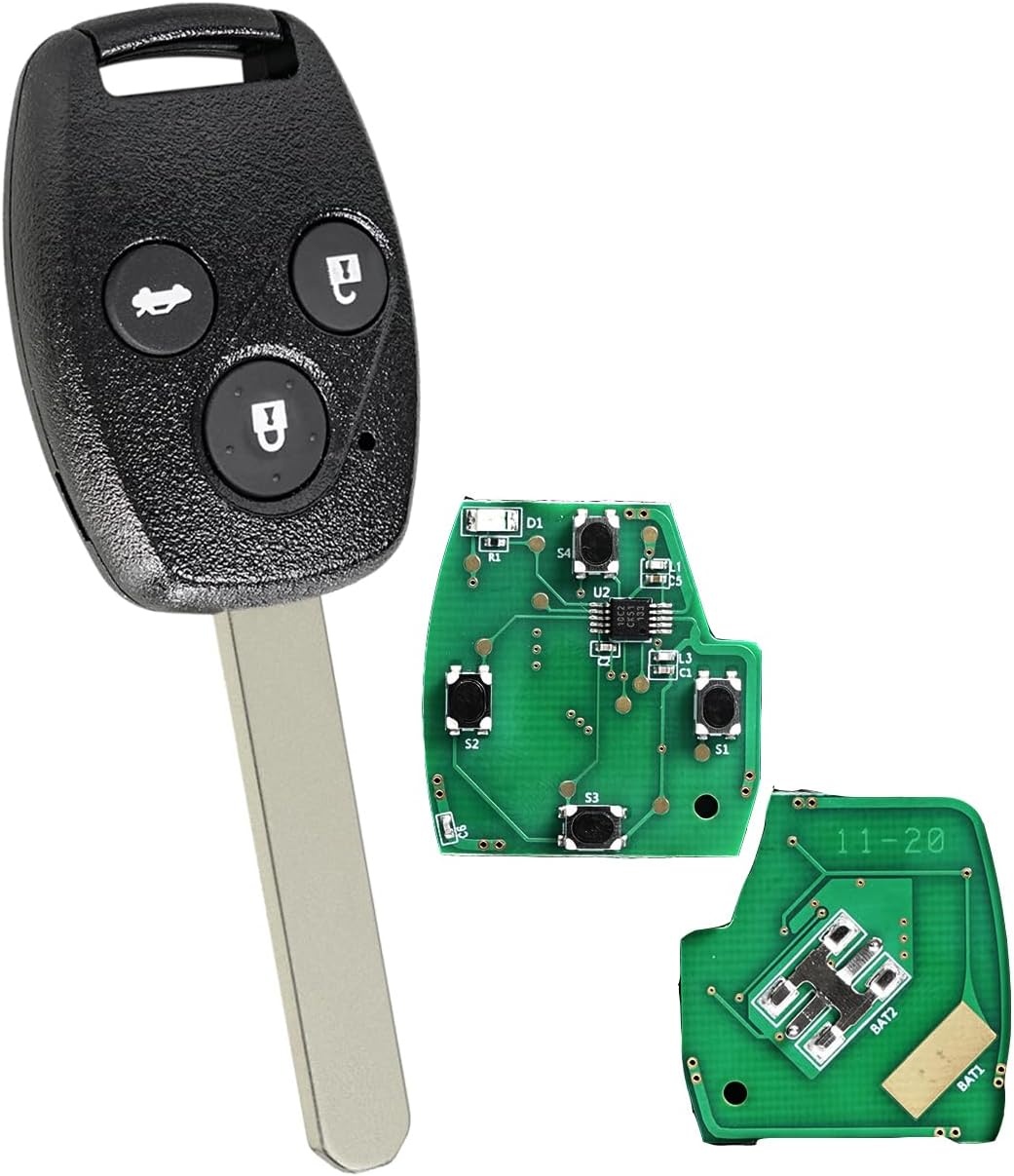 Cheie Auto Completa Programabila, 433MHz, cu 3 butoane, compatibila Honda Civic 2005–2011, Accord, CR-V, Jazz – cip ID48, FCCID: OUCG8D-380H-A, lama Hon66, cu electronica
