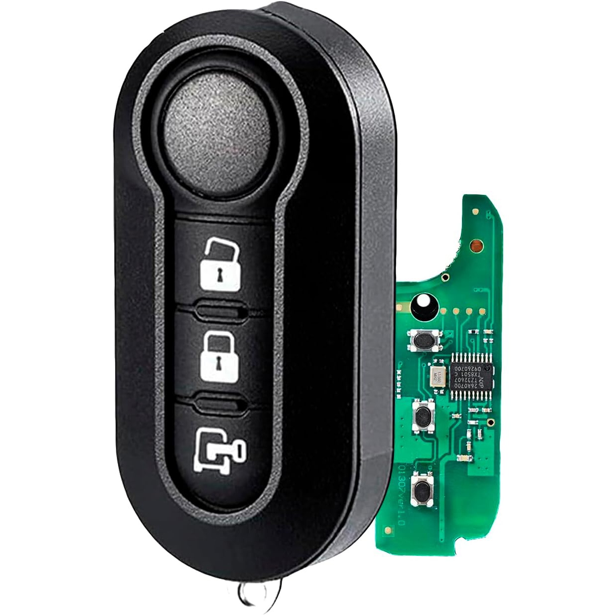 Cheie Auto Completa Programabila, cu telecomanda 433MHz, 3 butoane, cip PCF7946, sistem Marelli – compatibila Fiat Ducato, 500L, Doblo, Panda, Citroen Relay, Peugeot Boxer, Iveco, Ford Ka, Opel Combo