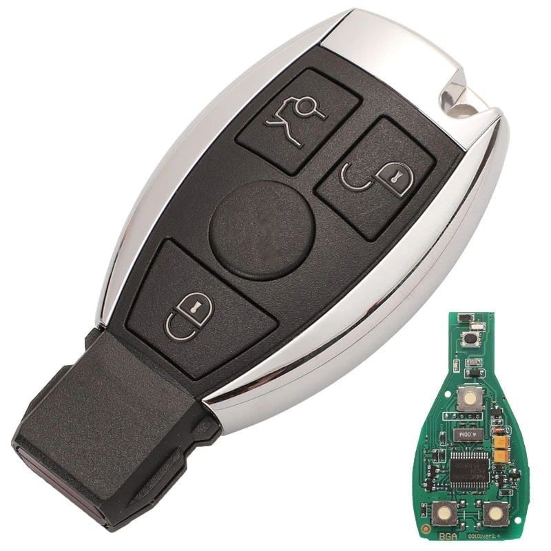 Cheie Auto Completa Techstar® Mercedes A, B, C, E, G, M, R, S Class, Sprinter, Viano, Vito, 3 Butoane, BGA, BE, NEC, 433Mhz - 1 | YEO