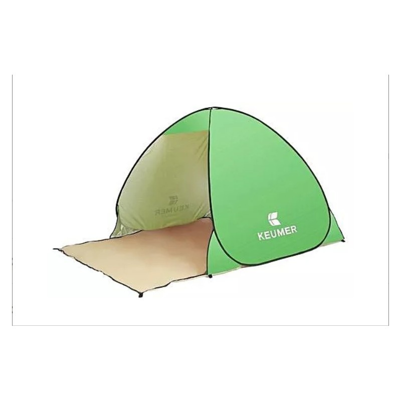 Cort Pentru Plaja Verde Deschis Anti-UV Tip Pop-up cu Deschidere in Spate Pentru 2 Persoane Marime 200x120x130cm - 1 | YEO