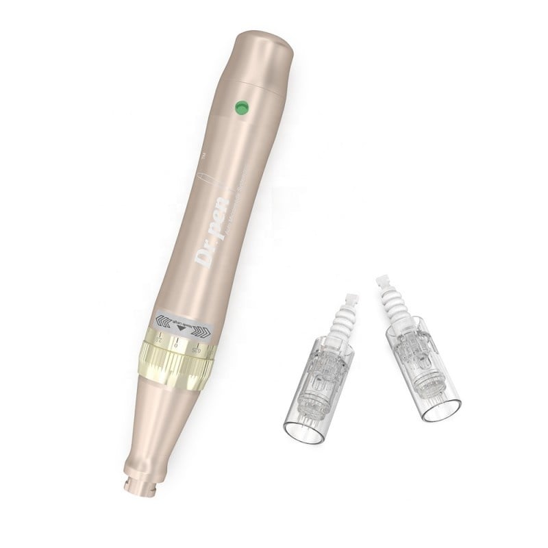 DermaPen Techstar® Dr Pen M5, 2 Capete de Rezerva, Ace Otel Inoxidabil, Corp Aliaj, Ergonomic, Regenerare Piele, Lifting, Viteza Reglabila, 5 Viteze, Gold - 1 | YEO