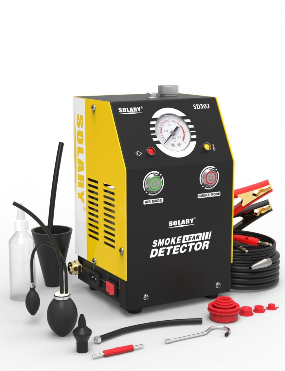 Detector de Fum Auto EVAP Solary SD302, DC 12V, cu Pompa si Manometru, Detectare Scapari Vacuum, Admisie, Evacuare, Motor, 12V, Portabil