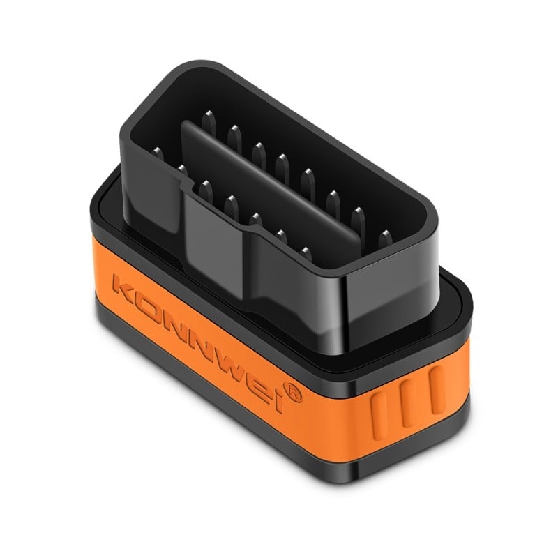 Diagnoza auto OBD2 KONNWEI KW901, Bluetooth 5.0, Buton ON-OFF, compatibil Android iOS, ELM 327 OBDII, Negru/Orange - 2 | YEO