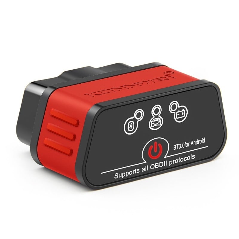 Diagnoza OBD2 KONNWEI KW901, Red, Bluetooth, Buton ON-OFF, Android, ELM 327 OBDII, PIC18F25K80