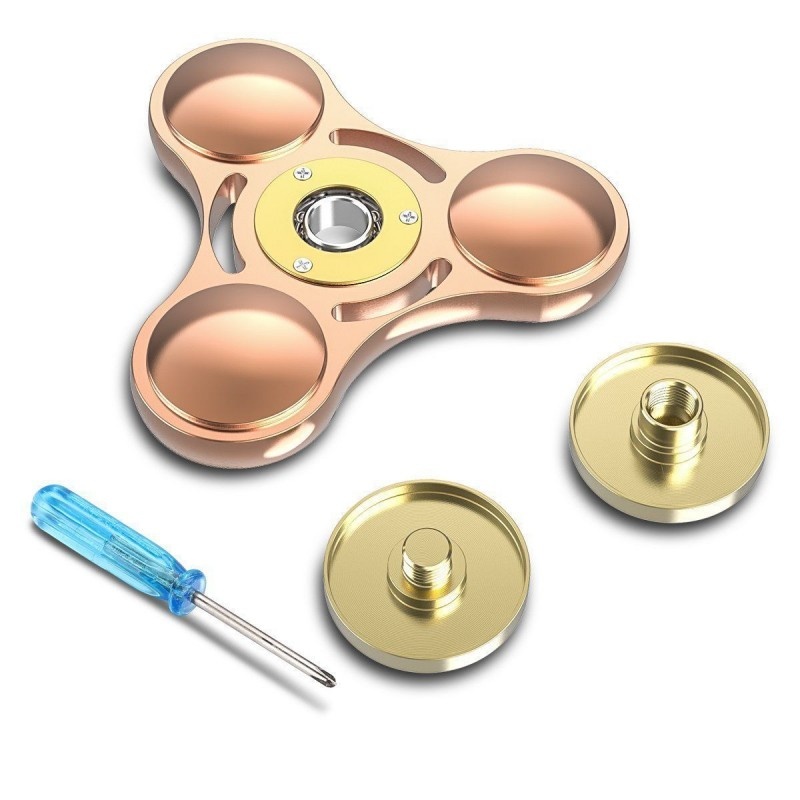 Fidget Spinner Metalic Aluminiu Glow Culoare Auriu - 4 | YEO