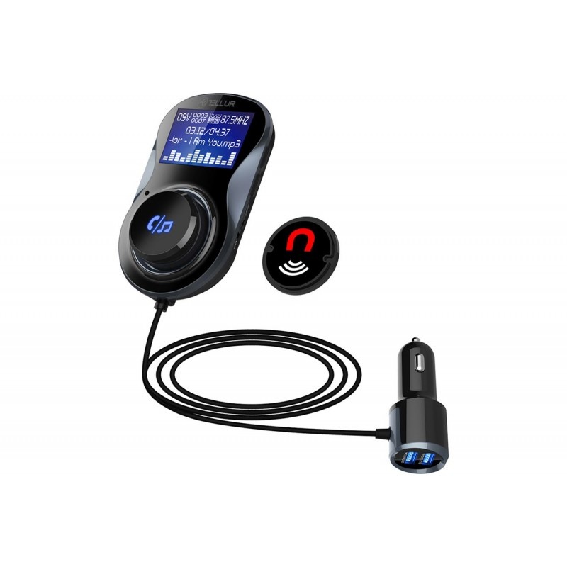 Handsfree BT Modulator FM MP3 Auto Techstar® BC30, microSD, USB Dual, Display Digital, QuickCharge 3.0, Negru