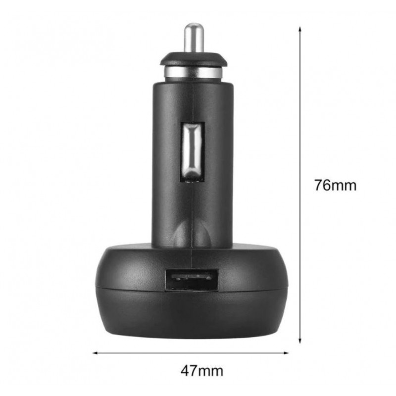 Incarcator Auto USB Techstar® cu Voltmetru si Termometru Digital LCD, Conectare la Bricheta 12/24V - 1 | YEO