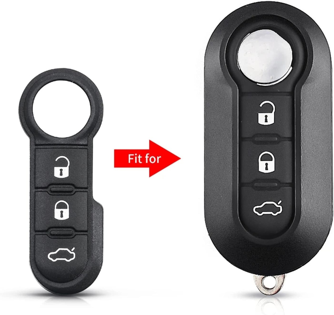 Membrana Cauciuc Butoane pentru Cheie Auto 3 butoane – Compatibila Fiat 500, Punto, Ducato, Doblo, Citroen Relay, Peugeot Boxer - 1 | YEO