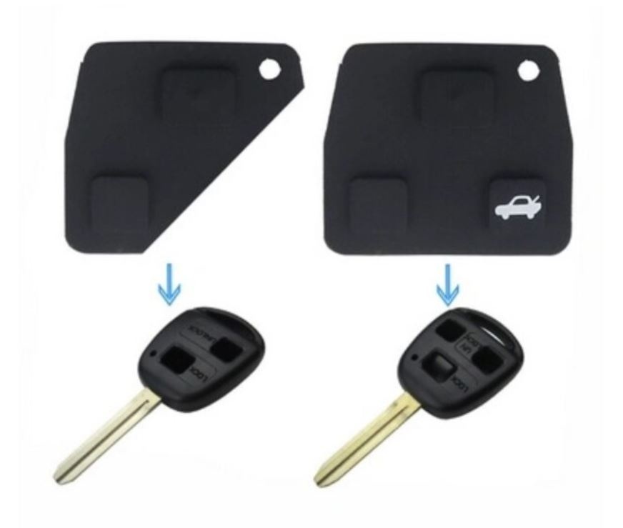 Membrana cauciuc pad pentru cheie auto cu 2 butoane compatibila Toyota si Lexus, modelele Yaris, Corolla, RX, IS - 2 | YEO