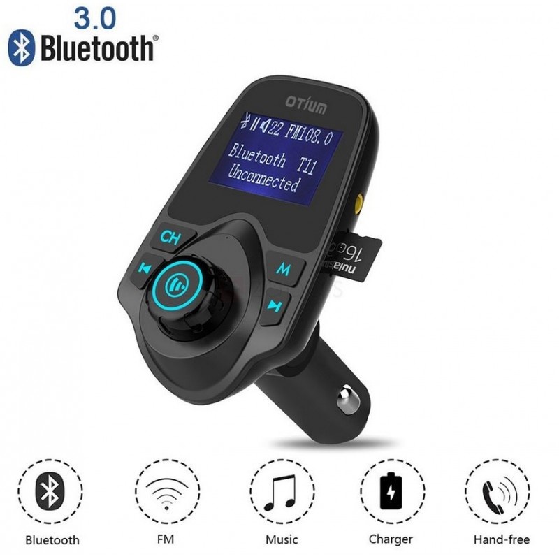 Modulator FM Auto Hands Free T11 cu Bluetooth, Citire USB si MicroSD Mp3 Player - 2 | YEO