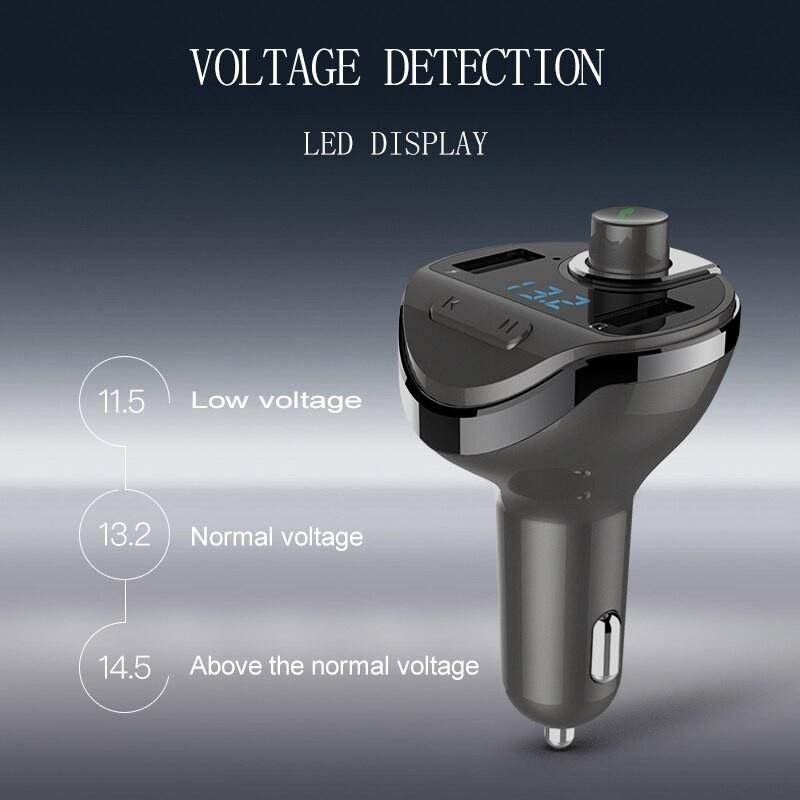 Modulator FM Techstar® T20, Wireless, Bluetooth 4.2,Microfon Integrat, FM Transmitator, Voltaj Baterie, USB, Slot MicroSD - 3 | YEO