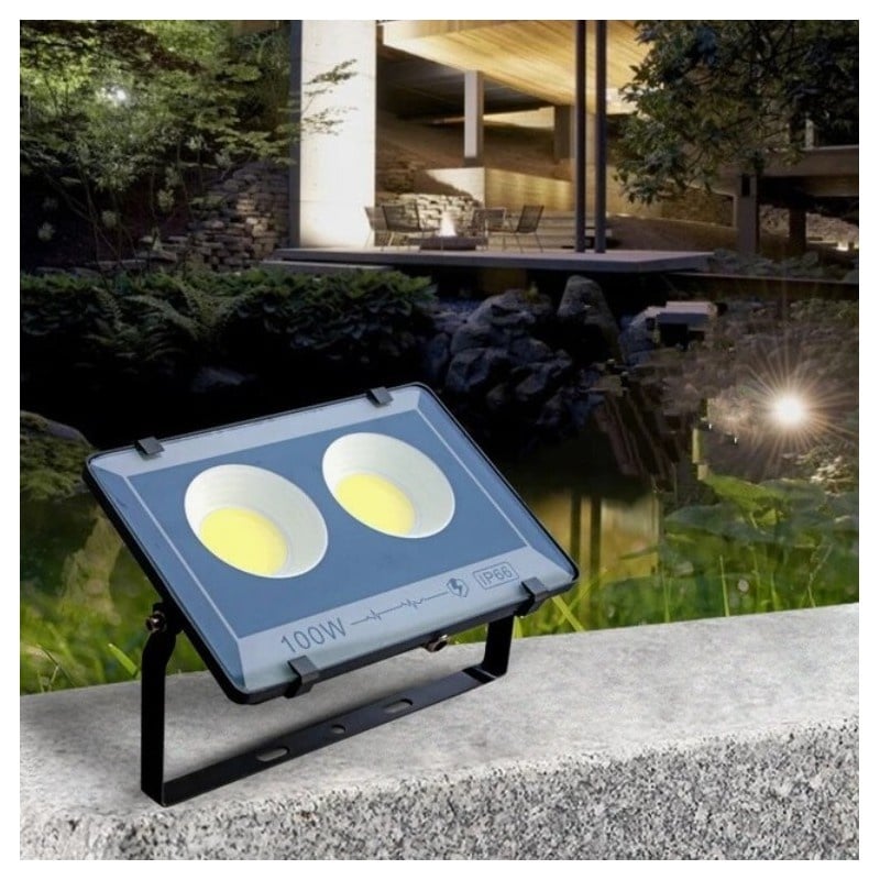 Proiector de Exterior Techstar® 100W, LED COB, IP66, Lumina Rece, Culoare 6500K, Corp Aluminiu, Suport Reglabil - 3 | YEO