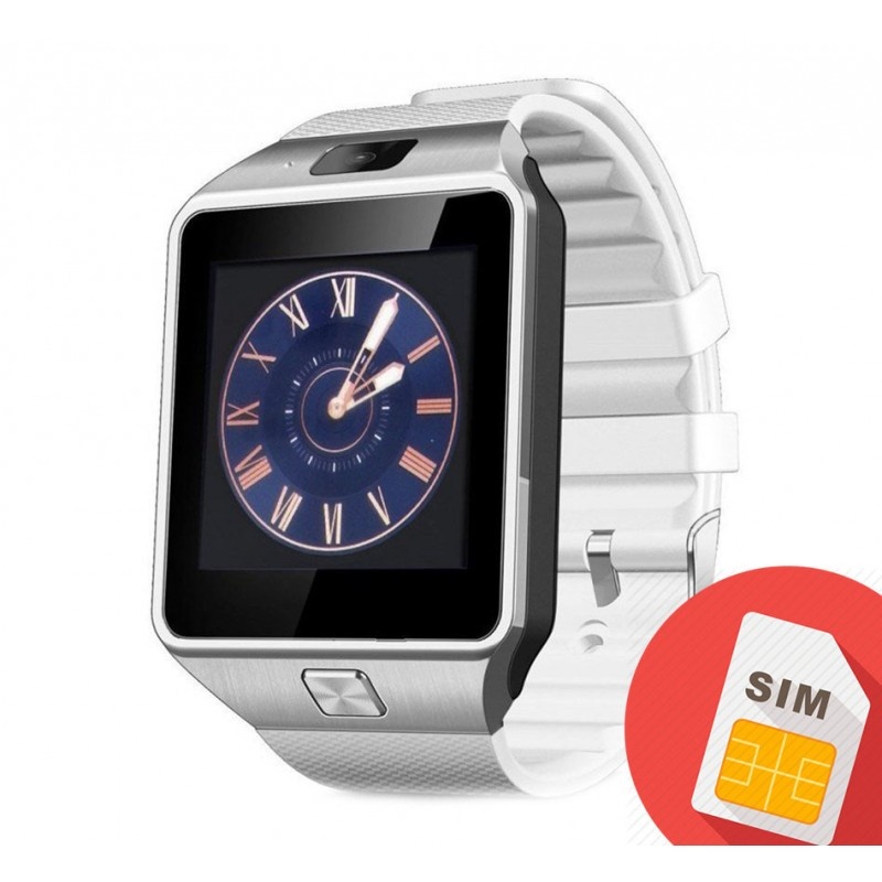 Resigilat Smartwatch Mtk DZ09 cu Bluetooth si Camera Foto, Compatibil SIM si MicroSD Alb