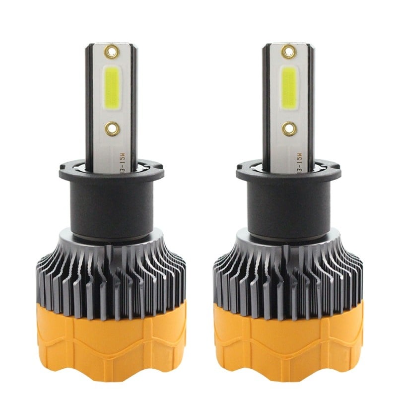 Set 2 LED-uri Auto Techstar® A8, H3, 40w, 4000 Lumeni, 6500K, AUTO, 12-24 Volti, COB, Canbus, Radiator Aluminiu