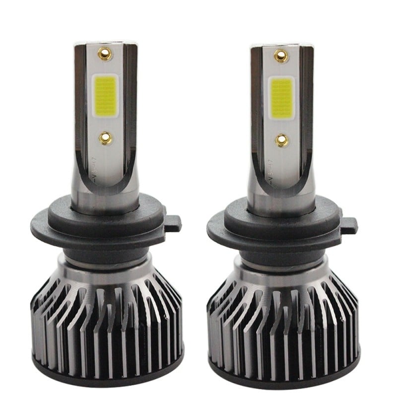 Set 2 LED-uri Auto Techstar® V6, H7, 40w, 4000 Lumeni, 6500K, AUTO, 12-24 Volti, COB, Canbus, Radiator Aluminiu