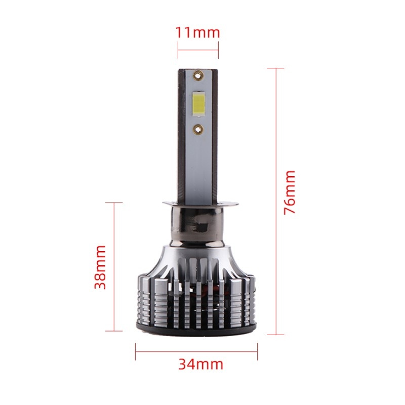 Set 2 LED-Uri Auto Techstar® V8, H1, 120W, 12-24V, 15000 Lumeni, 6000K, Unghi Fascicul 360°, CSP 3570, Canbus, Radiator Aluminiu, Racire Cooling Tech, Argintiu - 2 | YEO