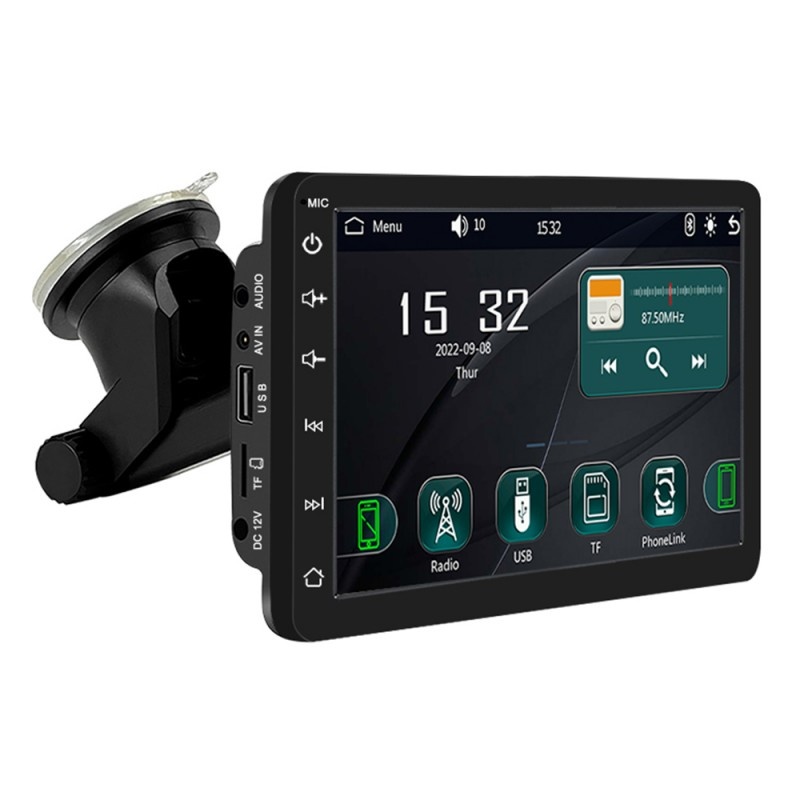 Sistem Multimedia Techstar® Navigatie Apple Carplay/Android 7095P, Ecran Touch 7 Inch 1080P Full HD, Bluetooth 5.0, Mirror Link/Card TF/USB/AUX, Negru - 1 | YEO