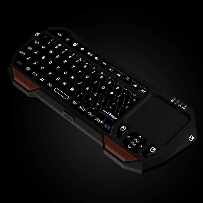 Tastatura Wireless Techstar®, Bluetooth, Scroll, TouchPad, Controller, Mouse, Iluminata - 2 | YEO