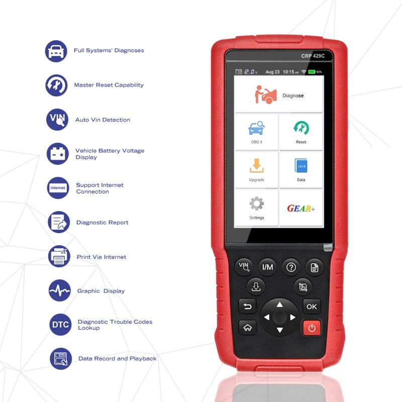 Tester Diagnoza Auto Launch Creader X431 CRP429C Profesional cu Interfata Android, Wi-fi, Multimarca OBD2 - 2 | YEO