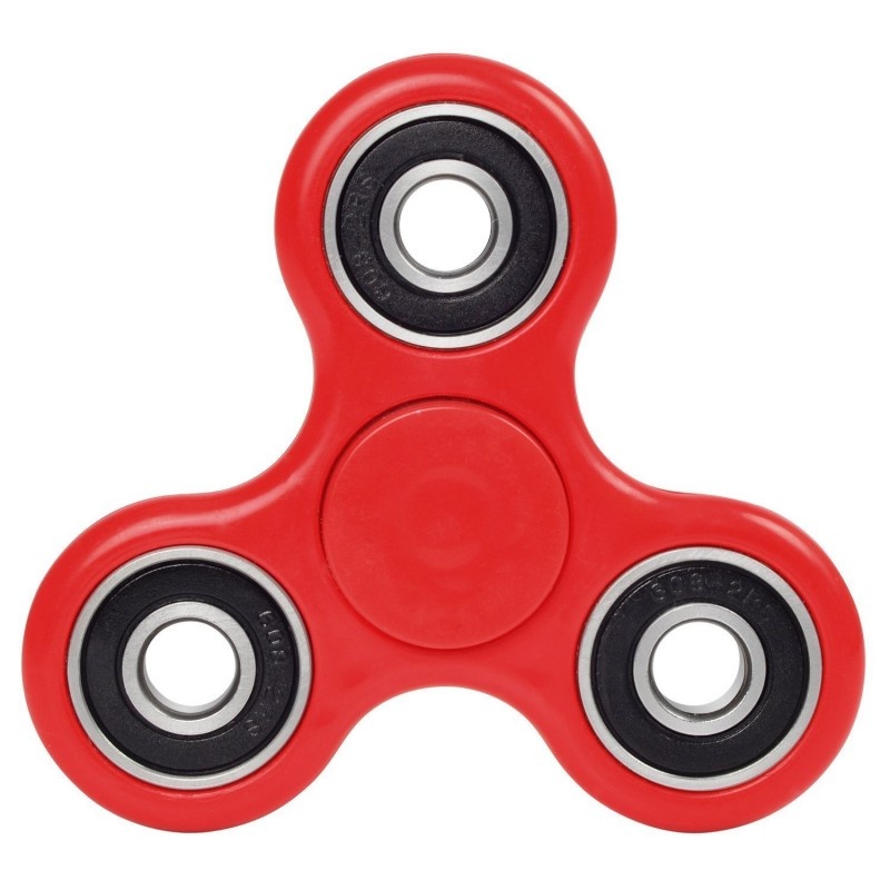 Tri-Spinner Fidget Jucarie Antistres ADHD Culoare Rosu Lucios