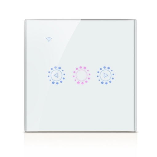 Intrerupator Smart Touch Techstar®, Wireless 2.4GHz, Dimmer, Sticla Securizata, Design Modern, Iluminare LED, 1 Faza, cu NUL, Alb