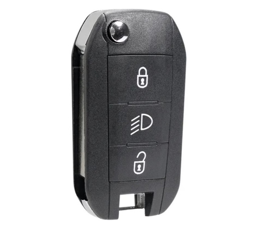 Cheie auto completa Techstar compatibila cu Peugeot Citroen, 3 butoane, HU83, 433MHz, cu chip ID46, telecomanda inclusa