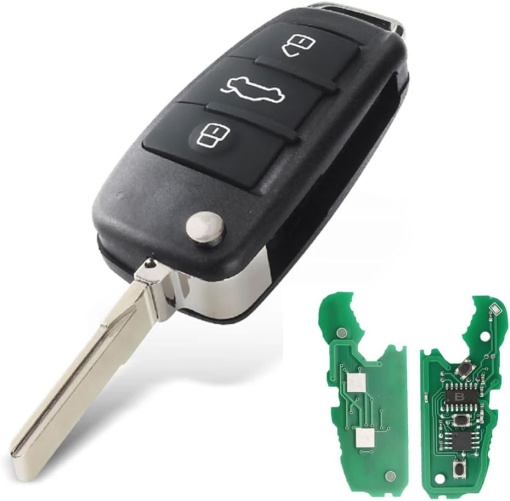 Cheie Auto Programabila Techstar cu 3 butoane pentru Audi Q7 B7 Q3 A3 TT A2 A8 A6 A6L A4 S5 C5 C6 B6 A4L A5 Q5 S RS Cabrio, Avant, Quattro, 433MHz, ID48, FCC: 8E0837220 / 8E0837220K / 8E0837220D