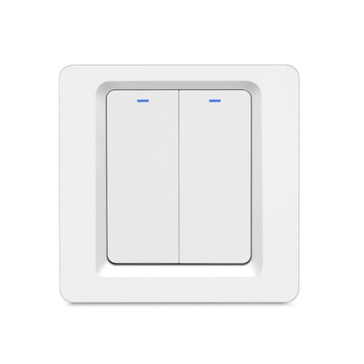 Intrerupator Smart Techstar®, Wireless 2.4GHz, Button cu Revenire, Design Classic, Iluminare LED, 2 Faze, cu NUL, Alb